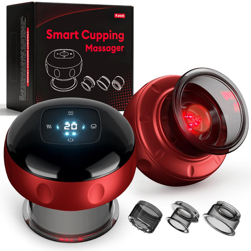 8er-Pack Schröpfset, intelligentes Schröpfmassagegerät, Schröpfset mit 2 Modi für gezielte Muskelkaterbehandlung und straffere Haut, Schröpfset mit 20 Saug- und Wärmestufen